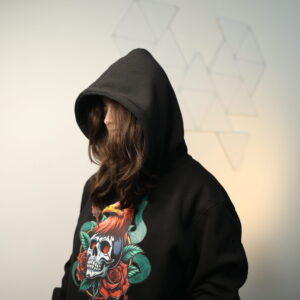 Eagle, Skull & Snake Print Hoodie