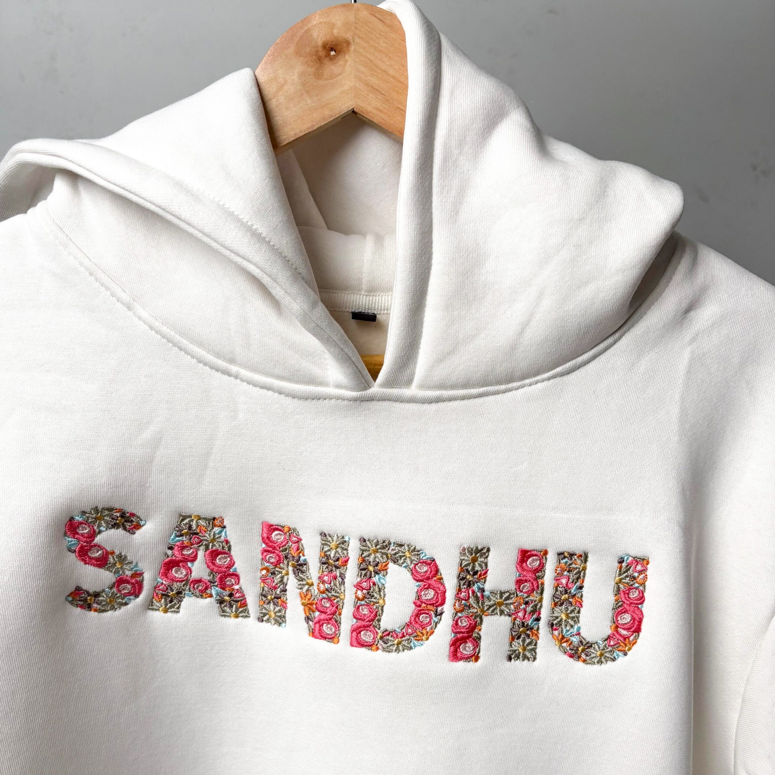 Personalized Floral Hoodie – Surname Edition