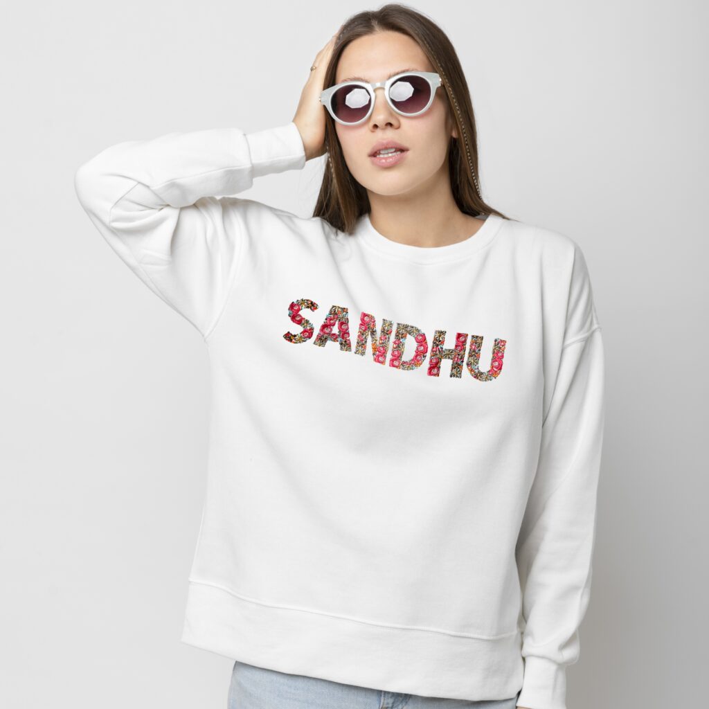 Personalized Floral Sweatshirt – Surname Edition