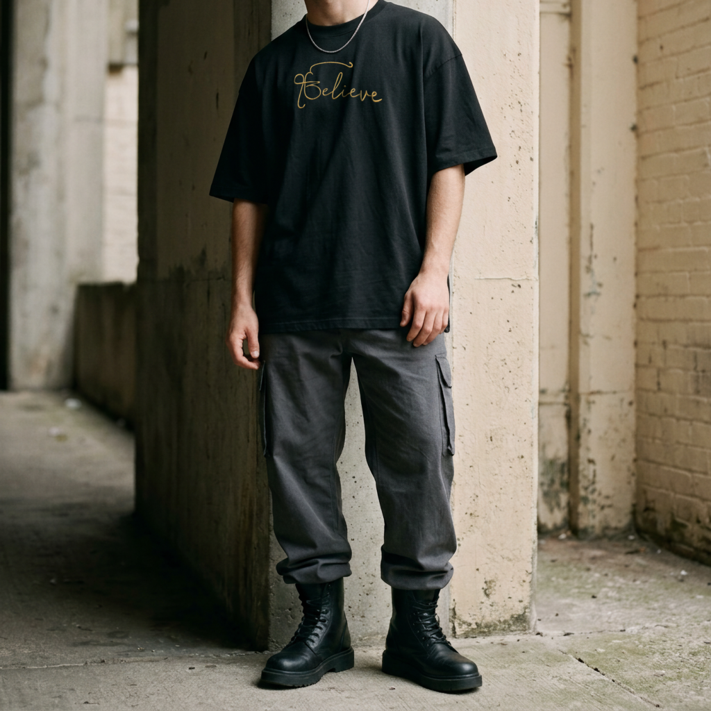 Believe Embroidered TShirt – Ek Onkar Edition